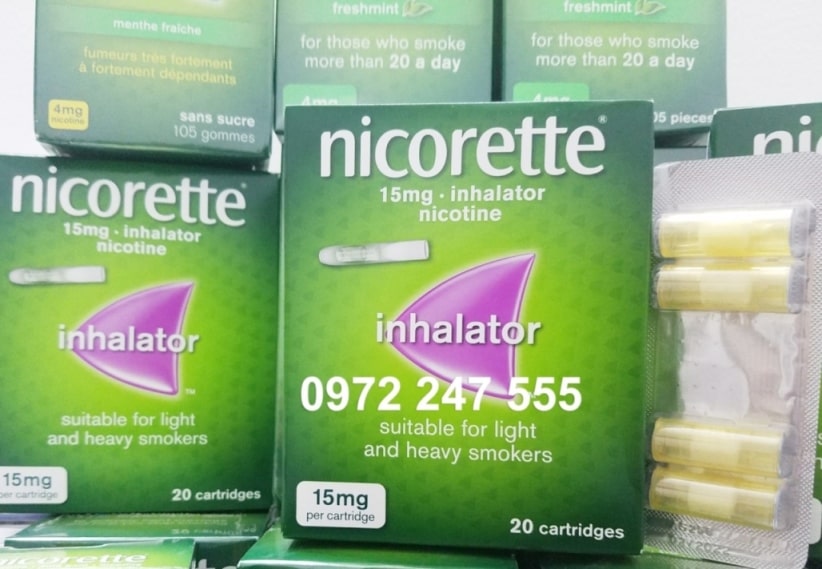 Ống hút cai thuốc lá Nicorette inhalator Mỹ