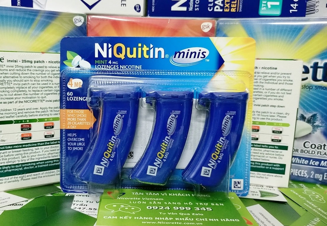 Kẹo ngậm nicotin 4mg niquitin